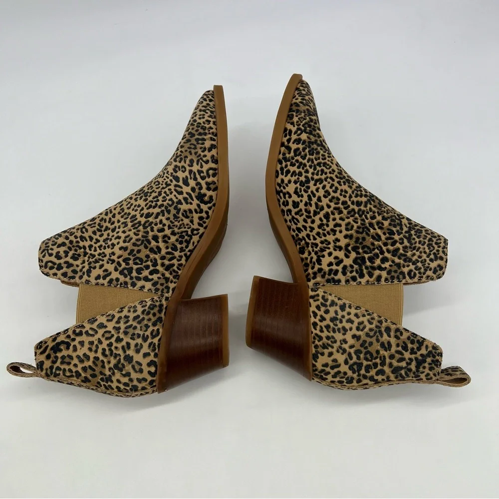 Dolce Vita Samy Leather Leopard Print Pointy Toe Bootie 7.5M - Picture 8 of 13